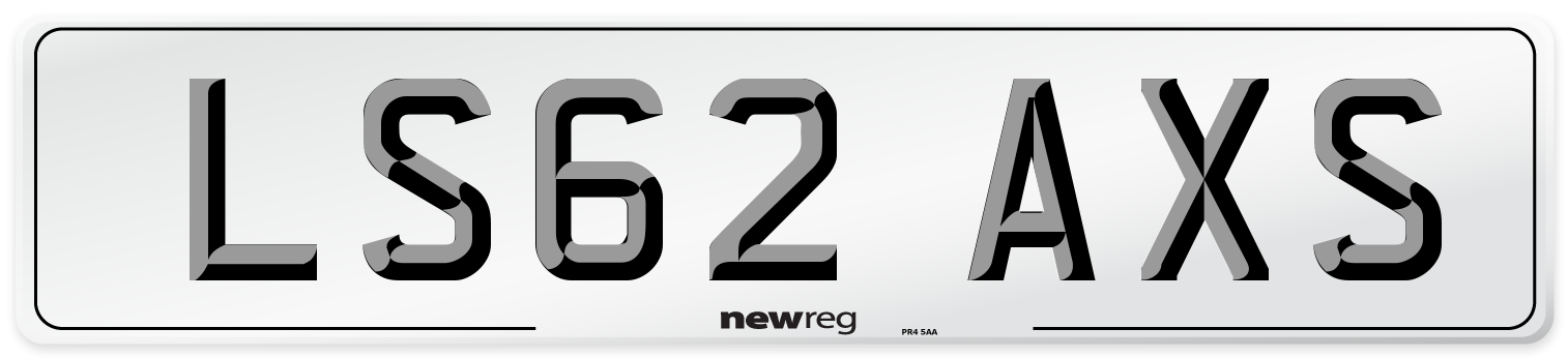 LS62 AXS Number Plate from New Reg